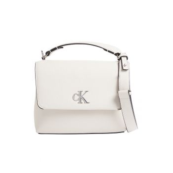 Geanta de piele ecologica cu bareta de umar si monograma