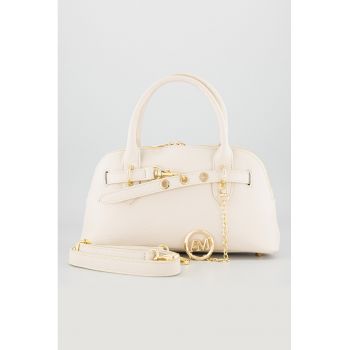 Geanta din piele cu bareta de umar si fermoar