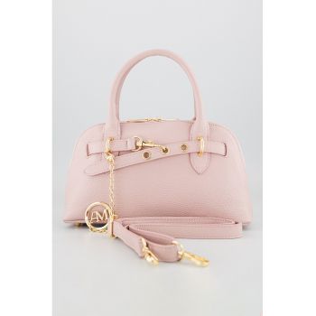 Geanta din piele cu bareta de umar si fermoar