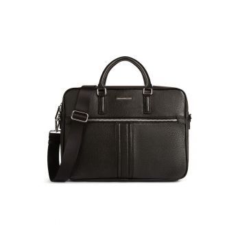 Geanta din piele cu fermoar pentru laptop