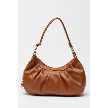 Geanta din piele cu maner si bareta detasabila