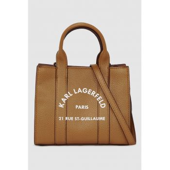 Geanta din piele ecologica cu bareta de umar si logo