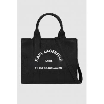 Geanta din piele ecologica cu bareta de umar si logo