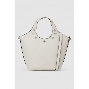 Geanta din piele ecologica cu bareta de umar si logo