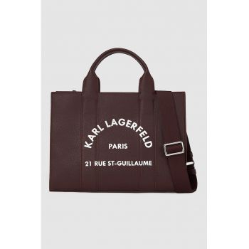 Geanta din piele ecologica cu bareta de umar si logo