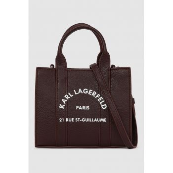 Geanta din piele ecologica cu bareta de umar si logo