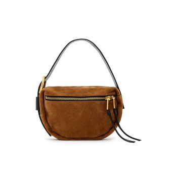 Geanta din piele intoarsa cu bareta ajustabila de umar