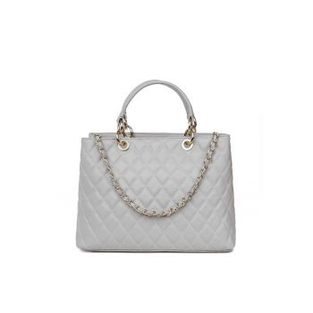 Geanta din piele matlasata Gisella verde