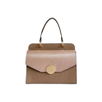 Geanta Felicia Dama Piele naturala -  roz sidef-capuccino