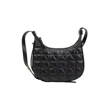 Geanta matlasata de piele cu bareta de umar