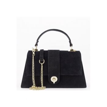 Geanta mica maro cafenie din piele naturala intoarsa 1911 M9 18106