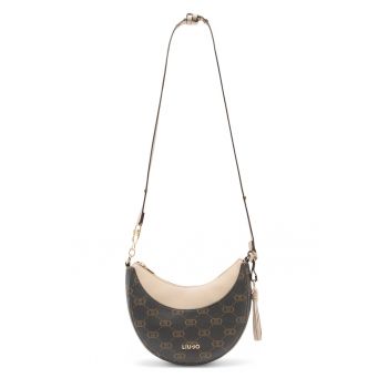 Geanta semiluna din piele ecologica cu model logo