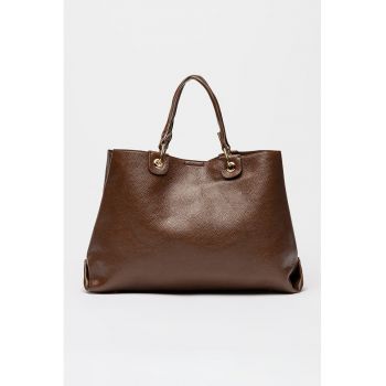 Geanta shopper de piele ecologica cu aspect maramorat