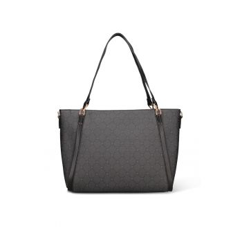 Geanta shopper de piele ecologica cu monograma Elysia Chic