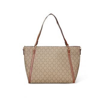 Geanta shopper de piele ecologica cu monograma Elysia Chic