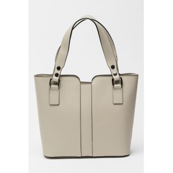 Geanta shopper din piele cu bareta detasabila