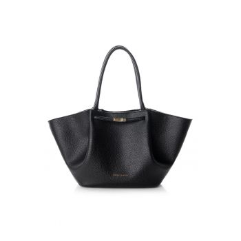 Geanta tote de piele ecologica - Negru - 27 x 52 x 13 cm