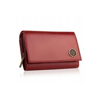 Portofel dama - Betlewski - Piele naturala - RFID - 13 x 9.2 x 3.8 cm - Rosu