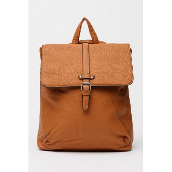 Rucsac de piele ecologica cu inchidere cu clapa