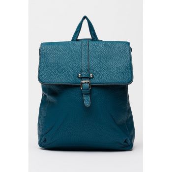 Rucsac de piele ecologica cu inchidere cu clapa