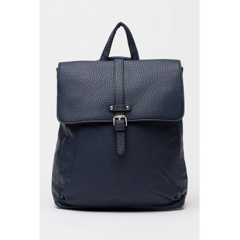 Rucsac de piele ecologica cu inchidere cu clapa