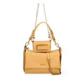 Set de geanta de piele ecologica cu bareta de uamr si geanta crossbody Floriana Prime