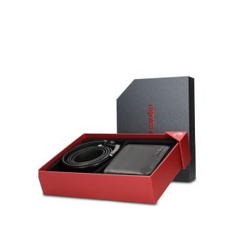 Set de portofel din piele si curea Silvano