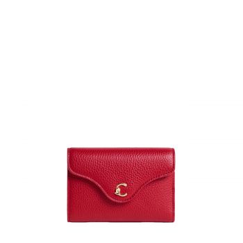 C-me medium wallet grained leather scarlet