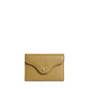 C-me medium wallet grained leather seagrass