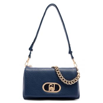 Geanta crossbody cu clapa si bareta de lant