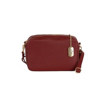 Geanta crossbody de piele cu aspect granulat