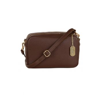 Geanta crossbody de piele cu aspect granulat