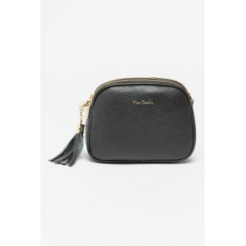 Geanta crossbody de piele cu canaf