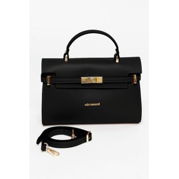 Geanta crossbody de piele cu maner