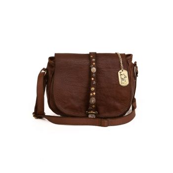 Geanta crossbody din piele cu aplicatii metalice Luigia