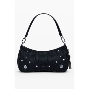 Geanta crossbody din piele ecologica cu detalii cu aspect metalizat