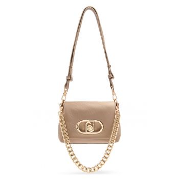 Geanta crossbody matlasata cu clapa Lapuffy - Bej