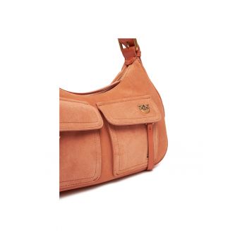 Geanta dama  A57Q Cargo - culoare portocalie - din piele naturala