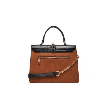 Geanta dama -  imitatie piele - negru/maro