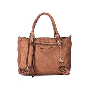 Geanta de piele cu bareta ajustabila de umar