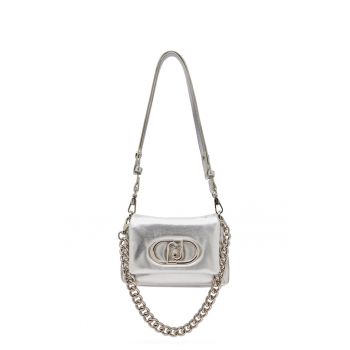 Geanta de piele ecologica cu bareta de umar si aspect metalizat