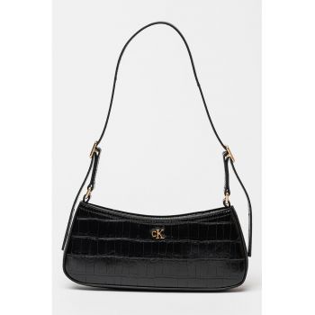 Geanta din piele ecologica cu bareta de umar si model piele de crocodil