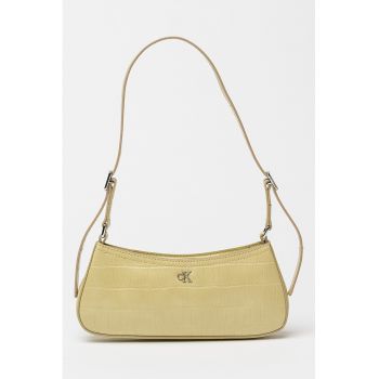 Geanta din piele ecologica cu bareta de umar si model piele de crocodil