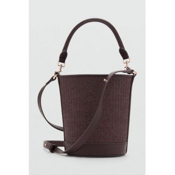 Geanta din rafie cu bareta detasabila de umar