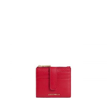 Metallic soft medium wallet scarlet
