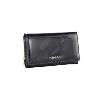 Portofel dama -  Piele naturala - Negru