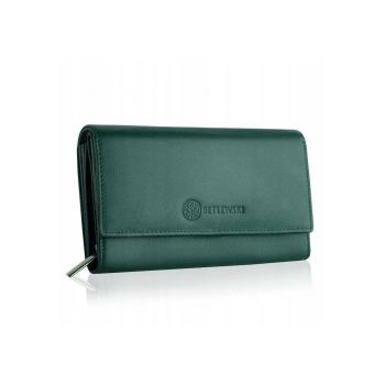 Portofel dama -  Piele naturala - Verde