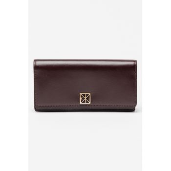 Portofel de piele cu logo metalic