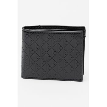 Portofel pliabil de piele cu aspect texturat