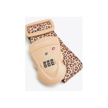 Curea de siguranta bagaj  cu inchidere TSA - poliester - 5cm latime - 120x190cm - bej-maro